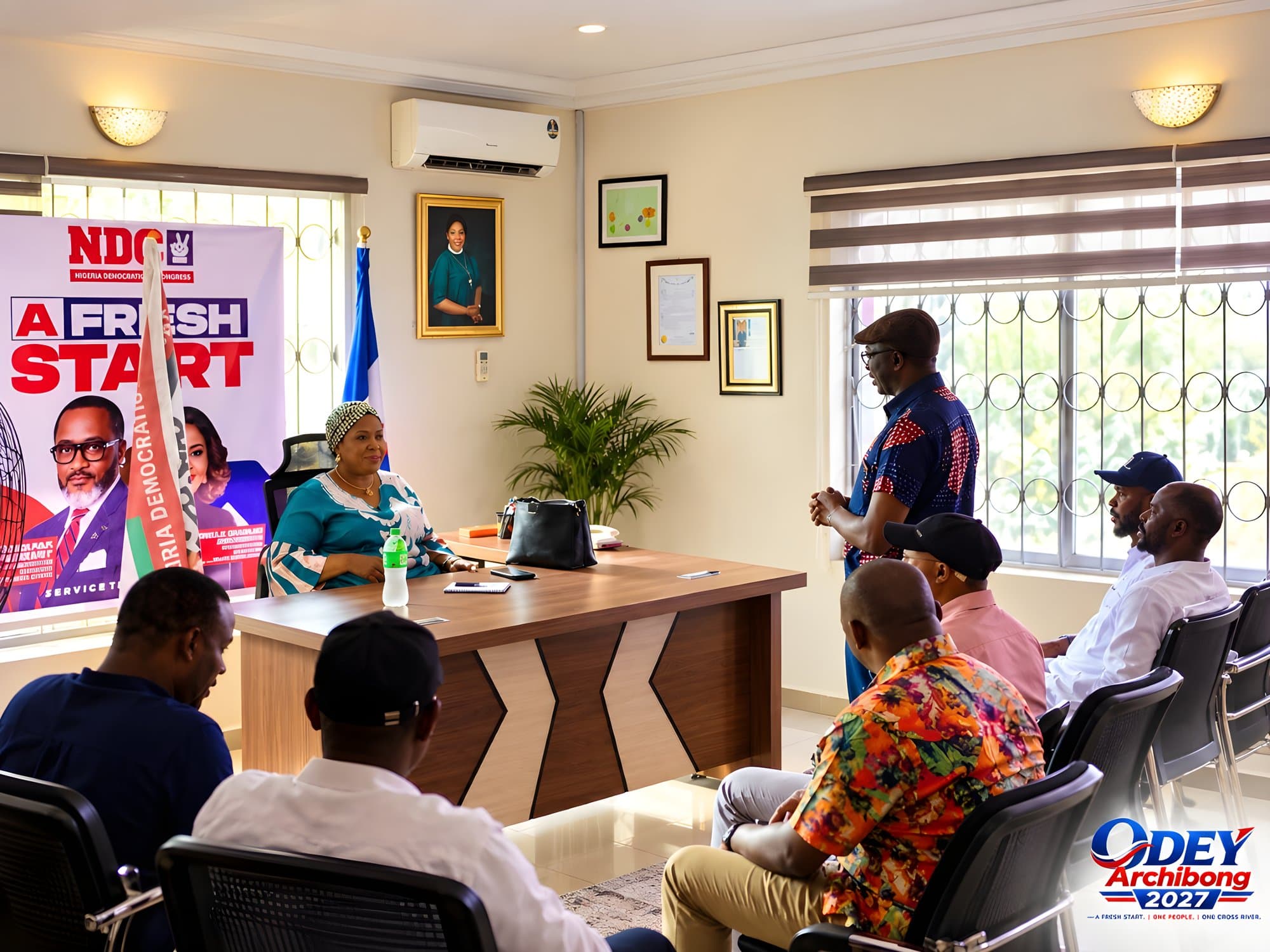 Campaign dialogue with NDC Chapter Chairmen on grassroots mobilisation in the Southern Senatorial District.